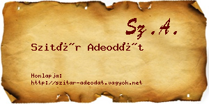 Szitár Adeodát névjegykártya